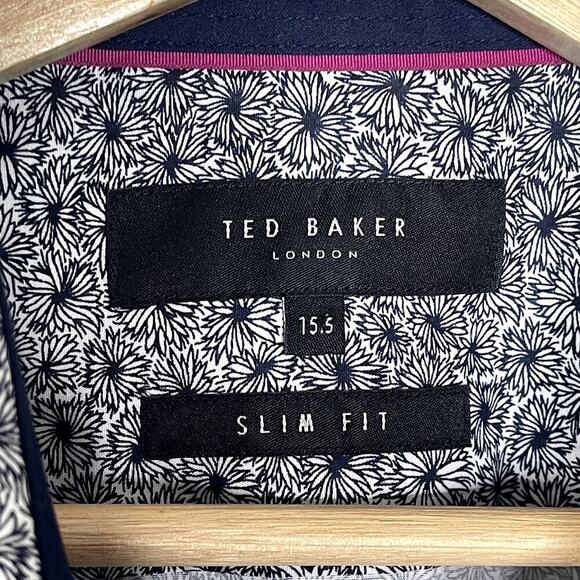 TED BAKER LONDON SLIM FIT FLORAL PRINT DRESS SHIRT SIZE 15.5 - Picture 5 of 7